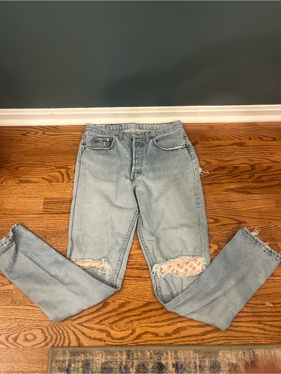 Levi's Denim - Levi Light Blue Distressed patched Jeans